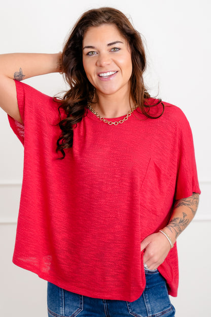 Door Buster! Zenana Oversized Slub Hacci Top with Pocket