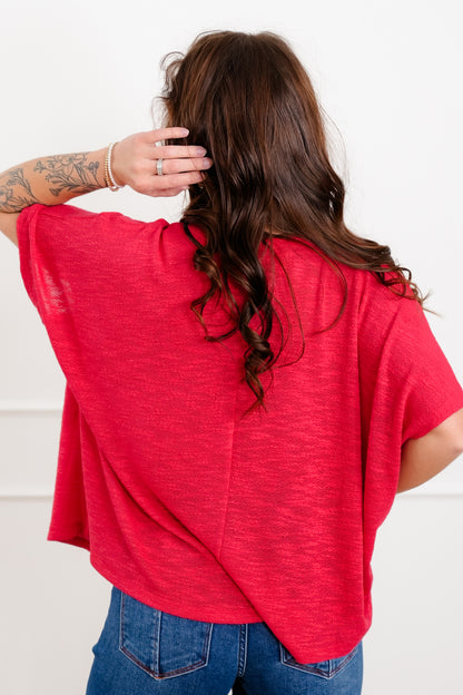 Door Buster! Zenana Oversized Slub Hacci Top with Pocket