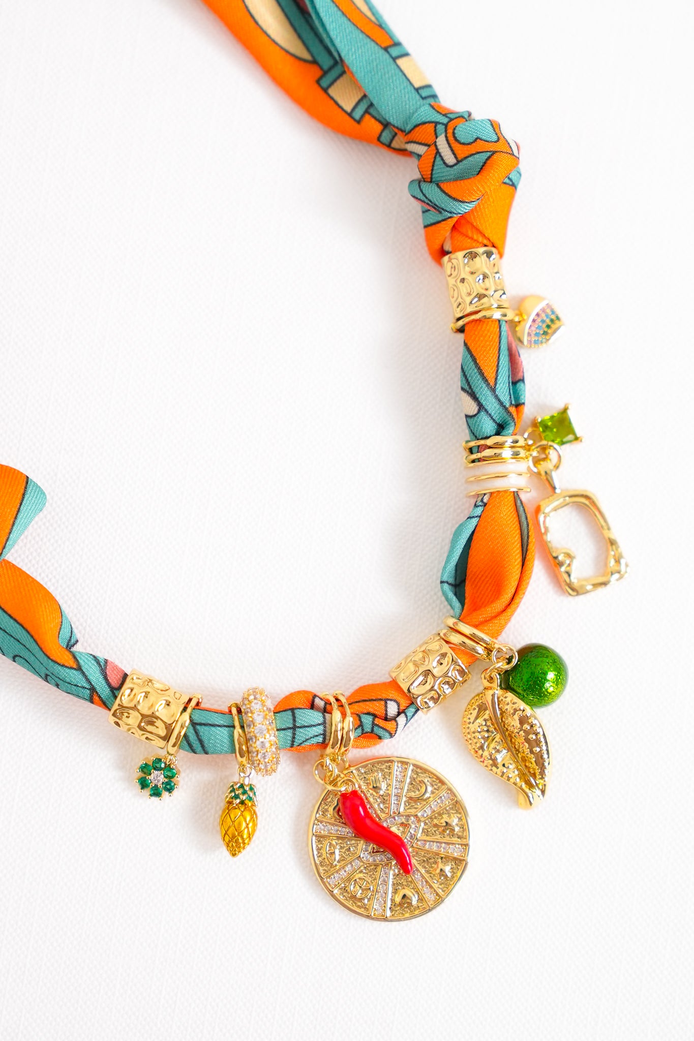 Gemelli Camron Multi Charm Scarf Necklace