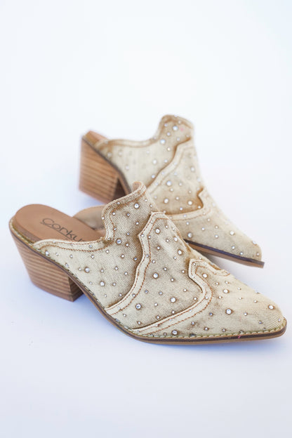 Corky's "Tex Mex" Rhinestone Chunky Heeled Western Mule