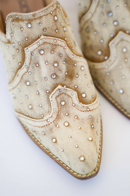 Corky's "Tex Mex" Rhinestone Chunky Heeled Western Mule
