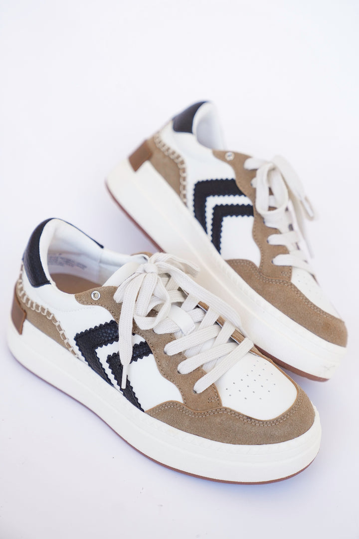 Yellow Box Platform Sneaker with Textured Panels