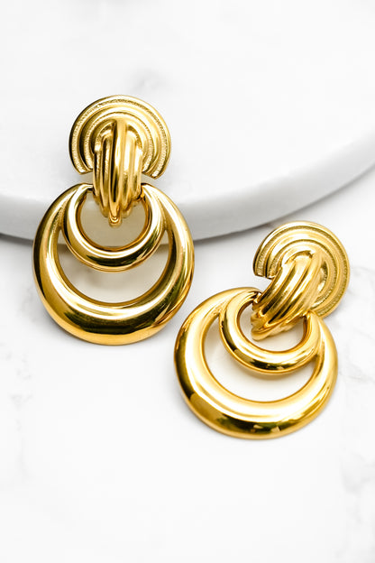 Treasure Jewels Milano Link Round Drop Stud Earrings