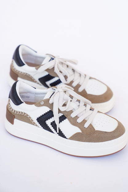 Yellow Box Platform Sneaker with Textured Panels
