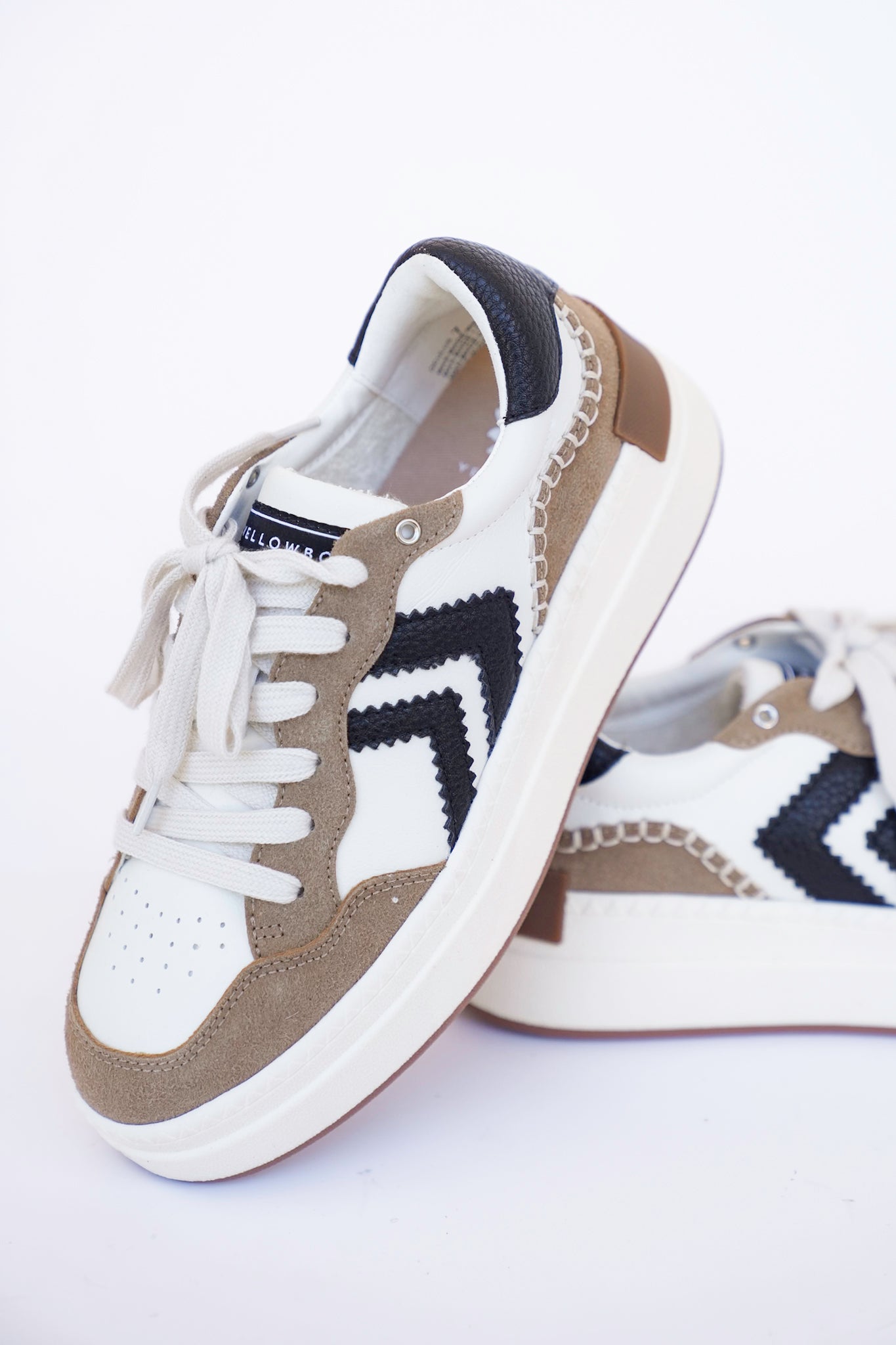 Yellow Box Platform Sneaker with Textured Panels
