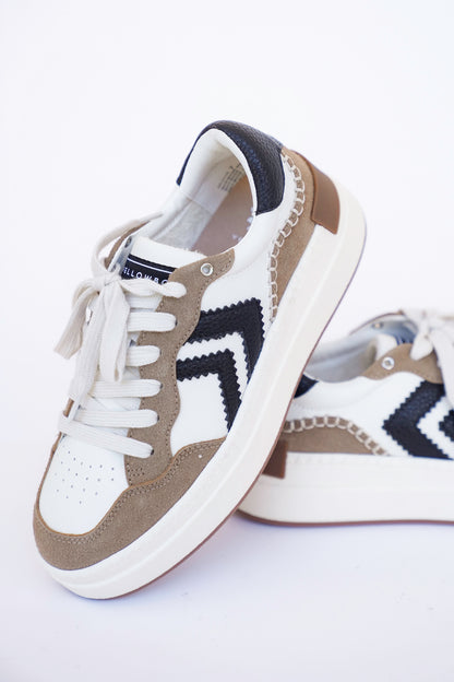 Yellow Box Platform Sneaker with Textured Panels