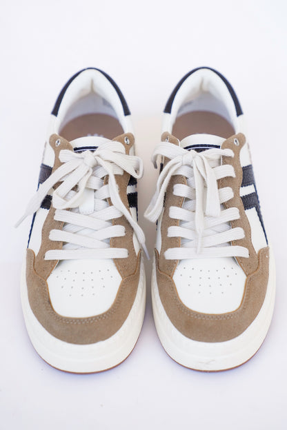 Yellow Box Platform Sneaker with Textured Panels