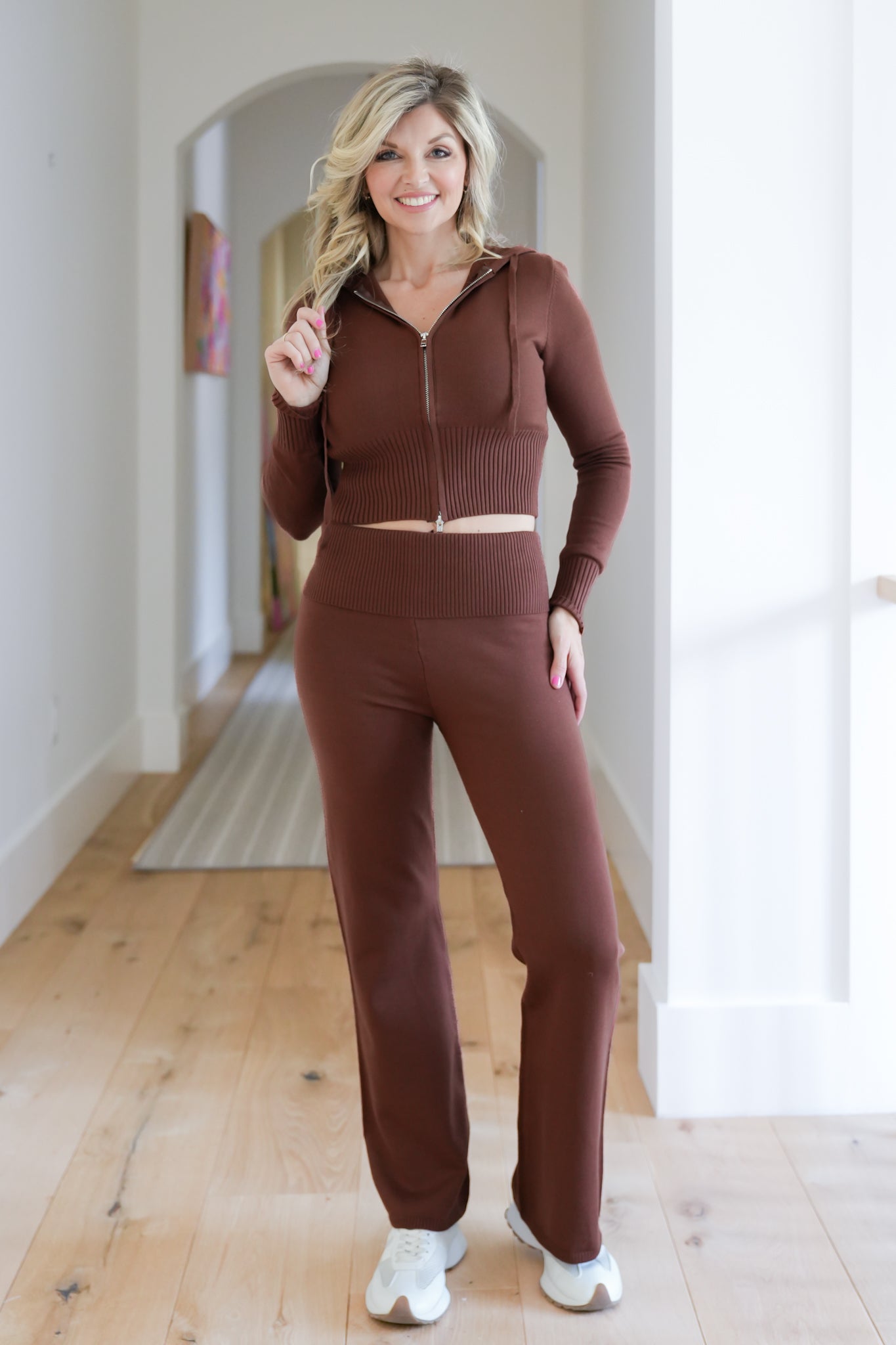 Long Sleeve Zip Up Hoodie and Pants Set