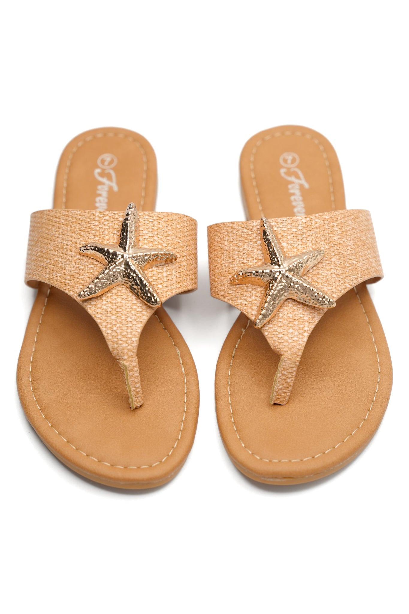 Woven Raffia Starfish Accent Thong Sandal