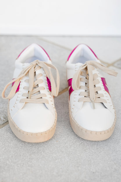 Corky's "Friend Zone" Metallic Side Stripes Lace Up Sneaker
