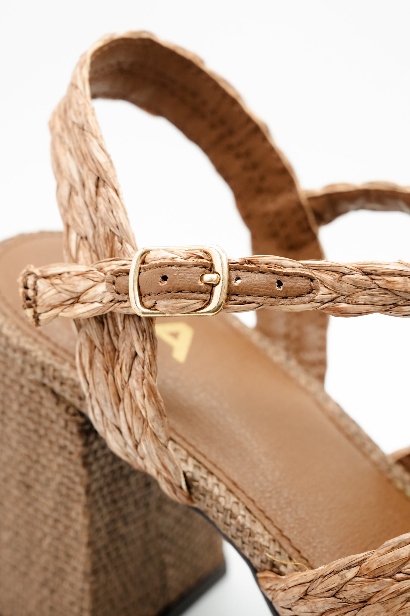 MIA Braided Raffia Platform Heel Sandal