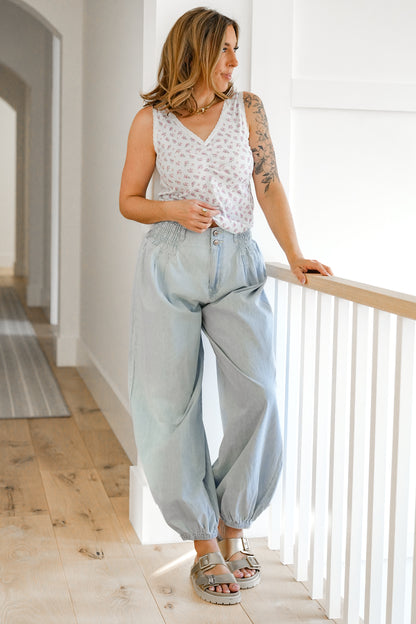 POL Floral Print Sleeveless V Neck Tank Top