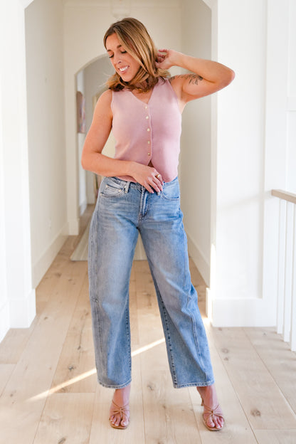 Plus/Reg Solid Button Down Sweater Vest