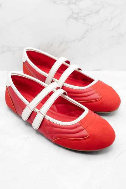 Shu Shop Mary Jane Flat with White Accents