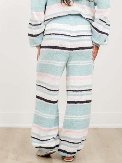 POL Stripe Elastic Waist Wide Leg Sweater Pants