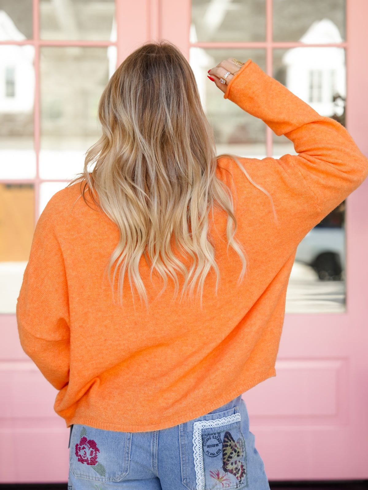 Long Sleeve Button Down Solid Knit Cardigan - Freckled Poppy