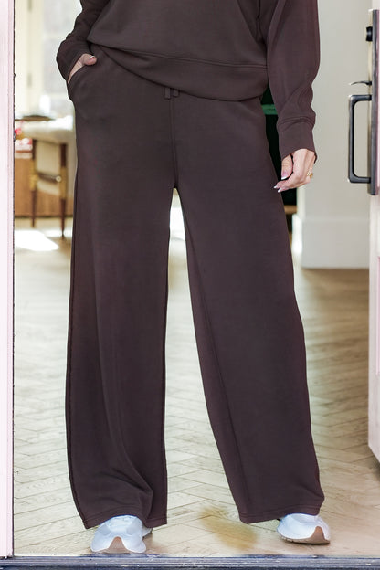 Elastic Waist Wide Leg Scuba Pants