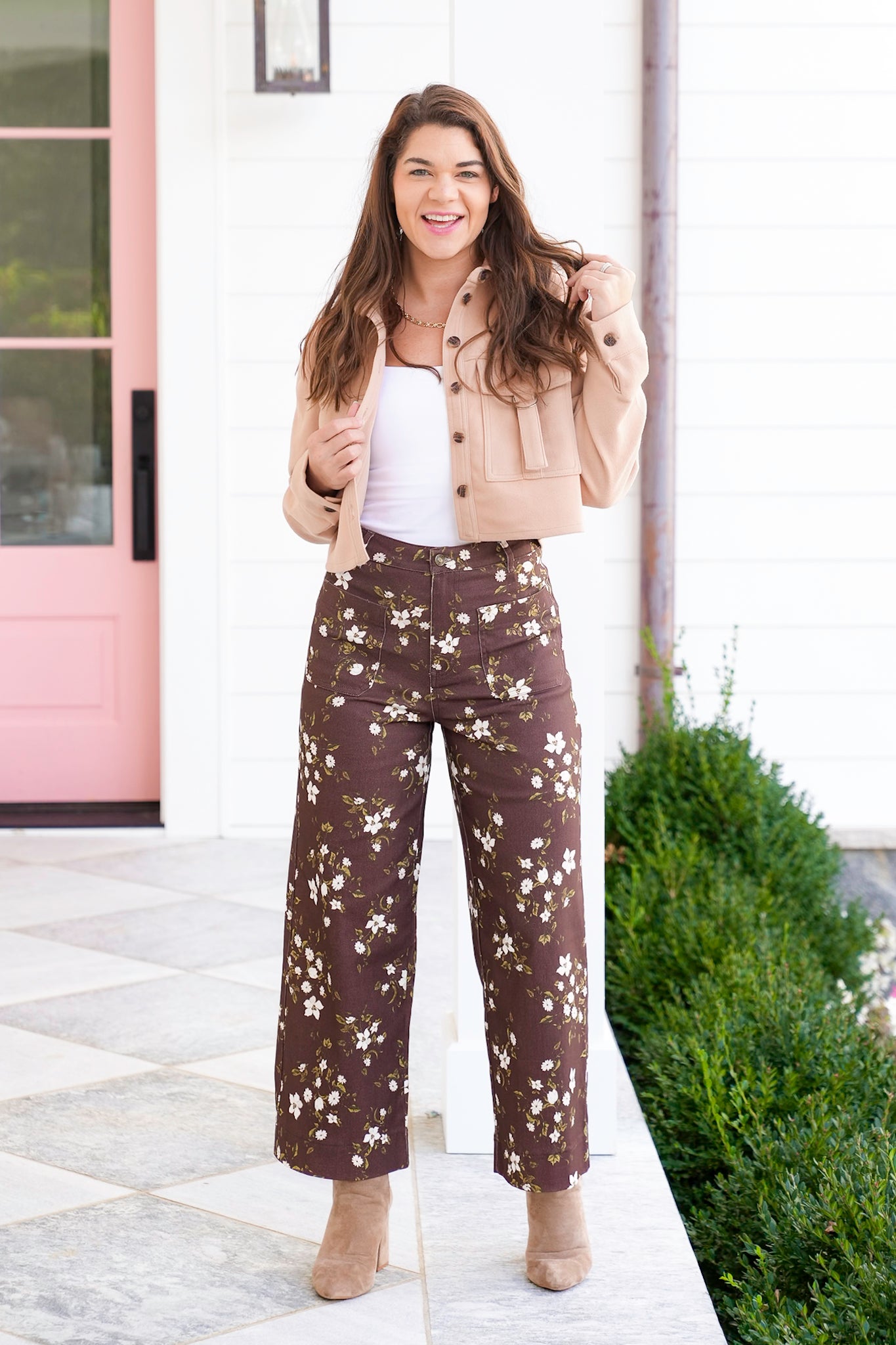 Floral High Waist Wide Leg Pants