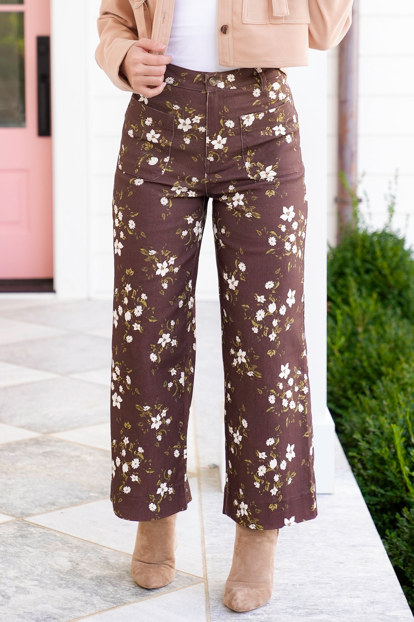 Floral High Waist Wide Leg Pants