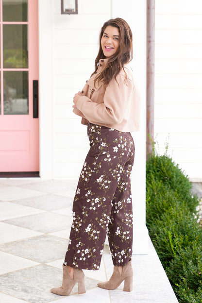 Floral High Waist Wide Leg Pants