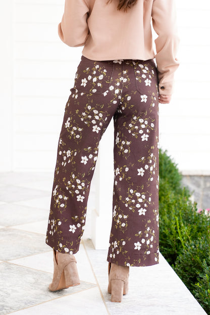 Floral High Waist Wide Leg Pants