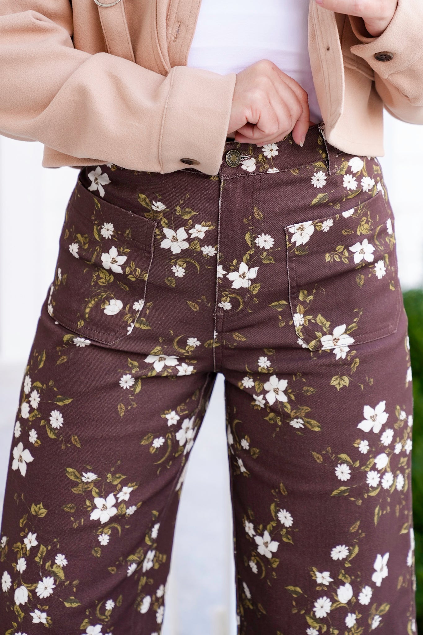 Floral High Waist Wide Leg Pants