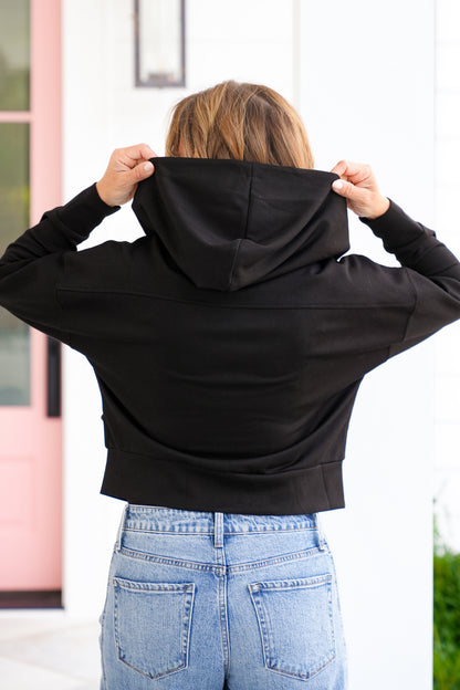 Plus/Reg Studded Long Sleeve Zip-Up Hooded Jacket