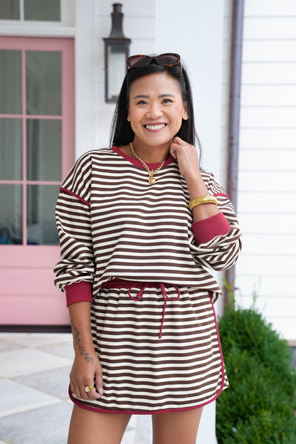 Stripe Long Sleeve Pullover Top