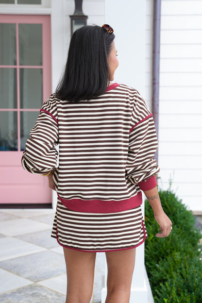 Stripe Long Sleeve Pullover Top