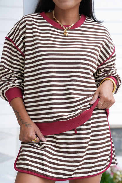 Stripe Long Sleeve Pullover Top