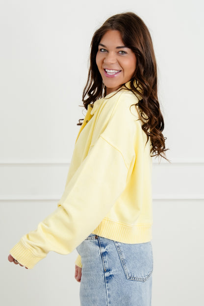 Yellow Long Short Button Up Pullover Sweater