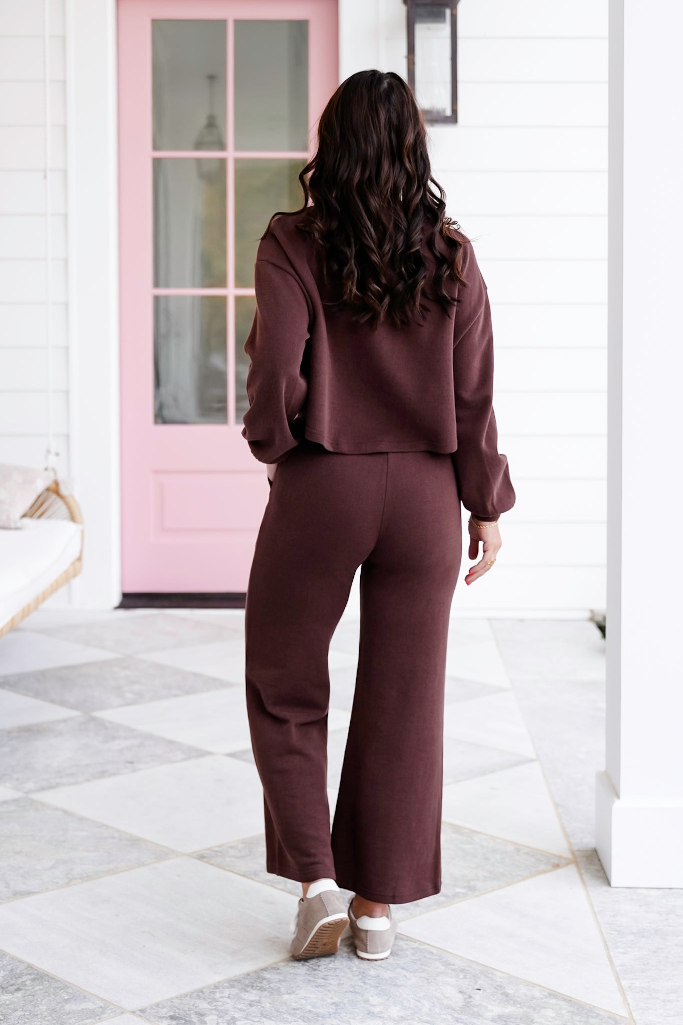 Knit Long Sleeve Pullover Top and Pants Set