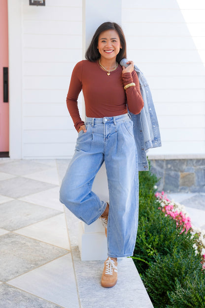 Door Buster! Basic Long Sleeve Crew Neck Top