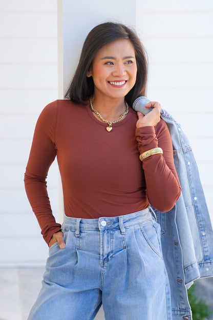 Door Buster! Basic Long Sleeve Crew Neck Top