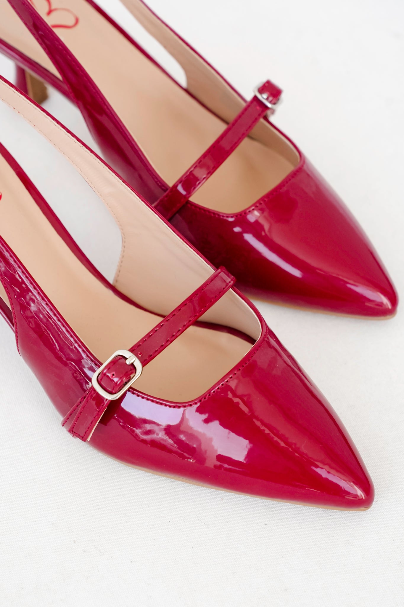 MIA Pointed Toe Slingback Heel with Buckle Strap