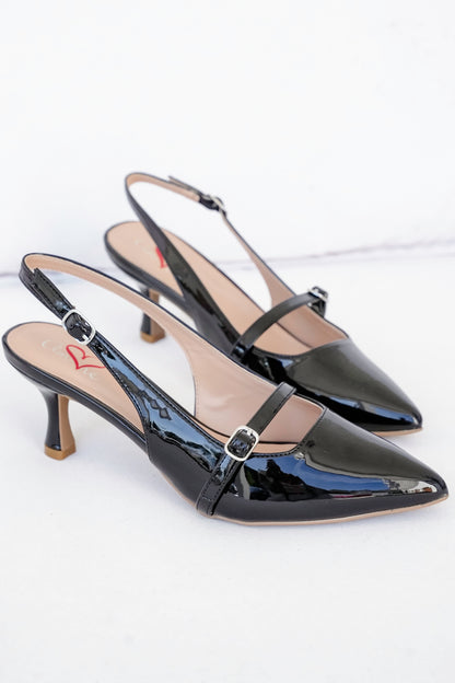 MIA Pointed Toe Slingback Heel with Buckle Strap