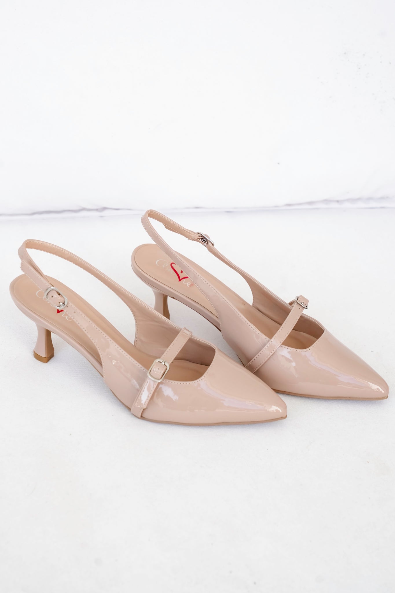 MIA Pointed Toe Slingback Heel with Buckle Strap