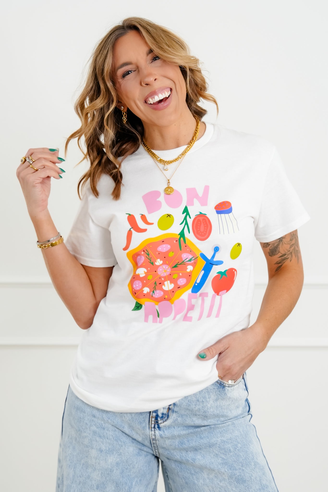 Plus/Reg Short Sleeve "Bon Appétit" Graphic Tee