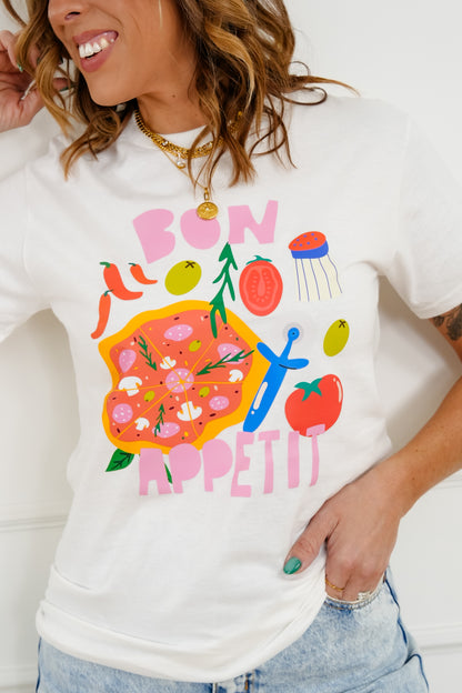 Plus/Reg Short Sleeve "Bon Appétit" Graphic Tee