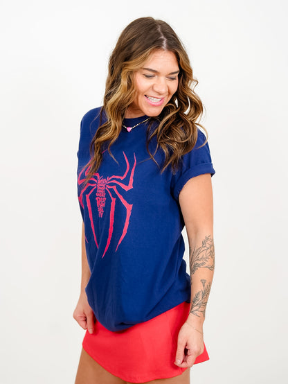 Plus/Reg Short Sleeve Navy With Great Power Comes Great Responsibility Graphic Tee