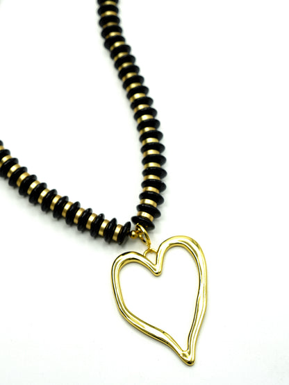 Restock! Gemelli Richie Black Jumbo Heart Necklace