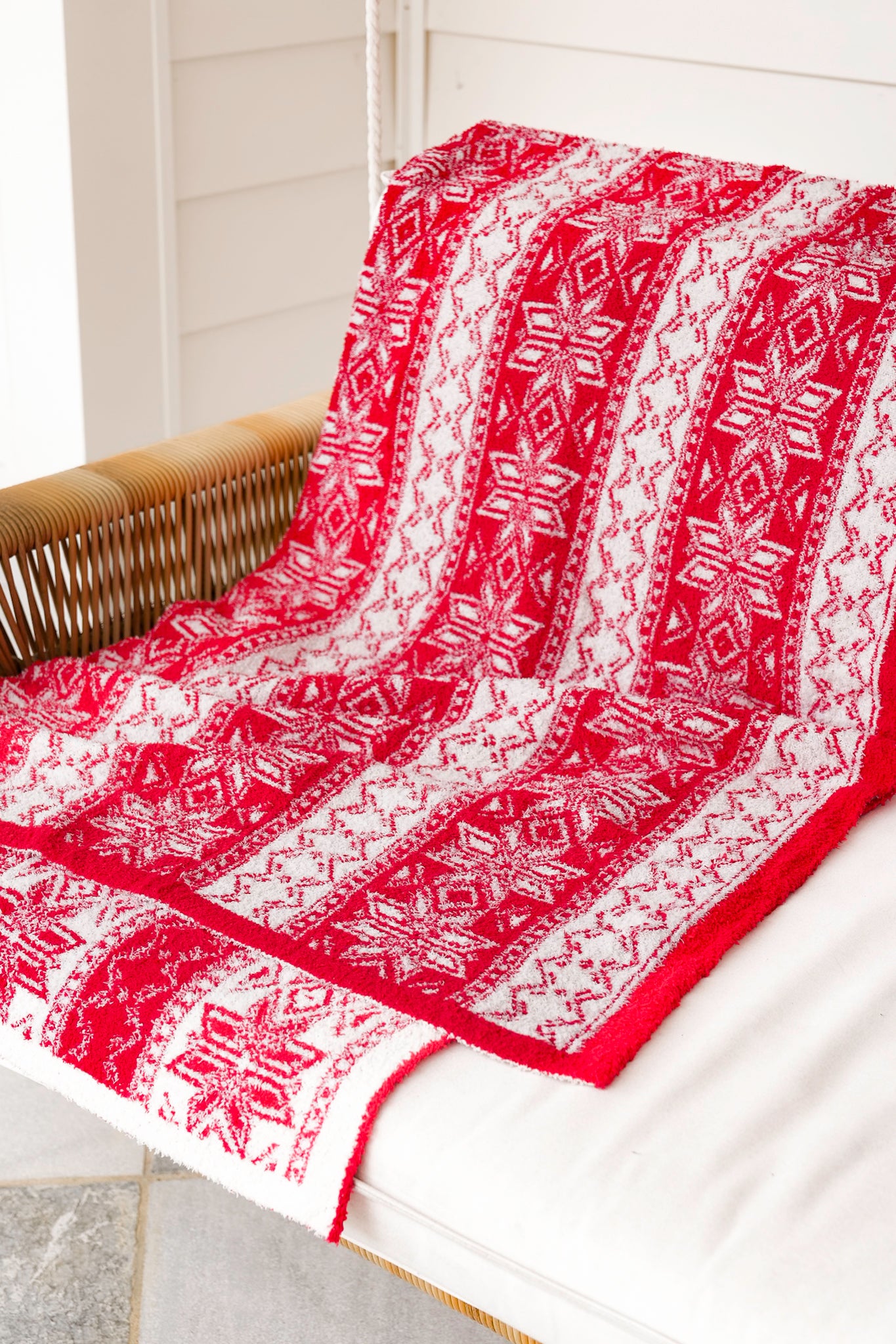 Red Holiday Plush and Fuzzy Blanket