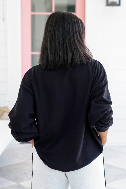 Patchwork Game Day Long Sleeve Pullover Sweatshirt