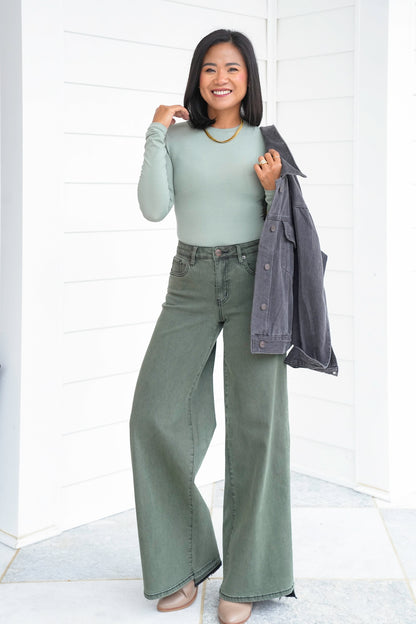 Solid Long Sleeve Top