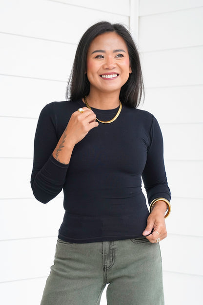 Solid Long Sleeve Top