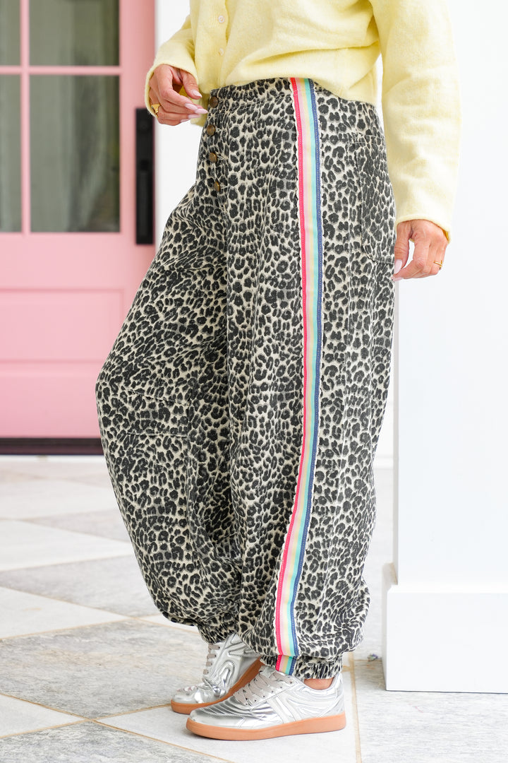 POL Leopard Print Jogger Pants
