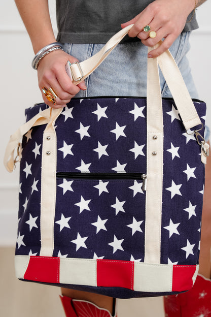 Stars and Stripes USA Flag Canvas Tote Bag