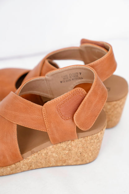 Corky's "Case Closed" Vegan Crisscross Wedge Sandal with Cork Platform and Adjustable Strap