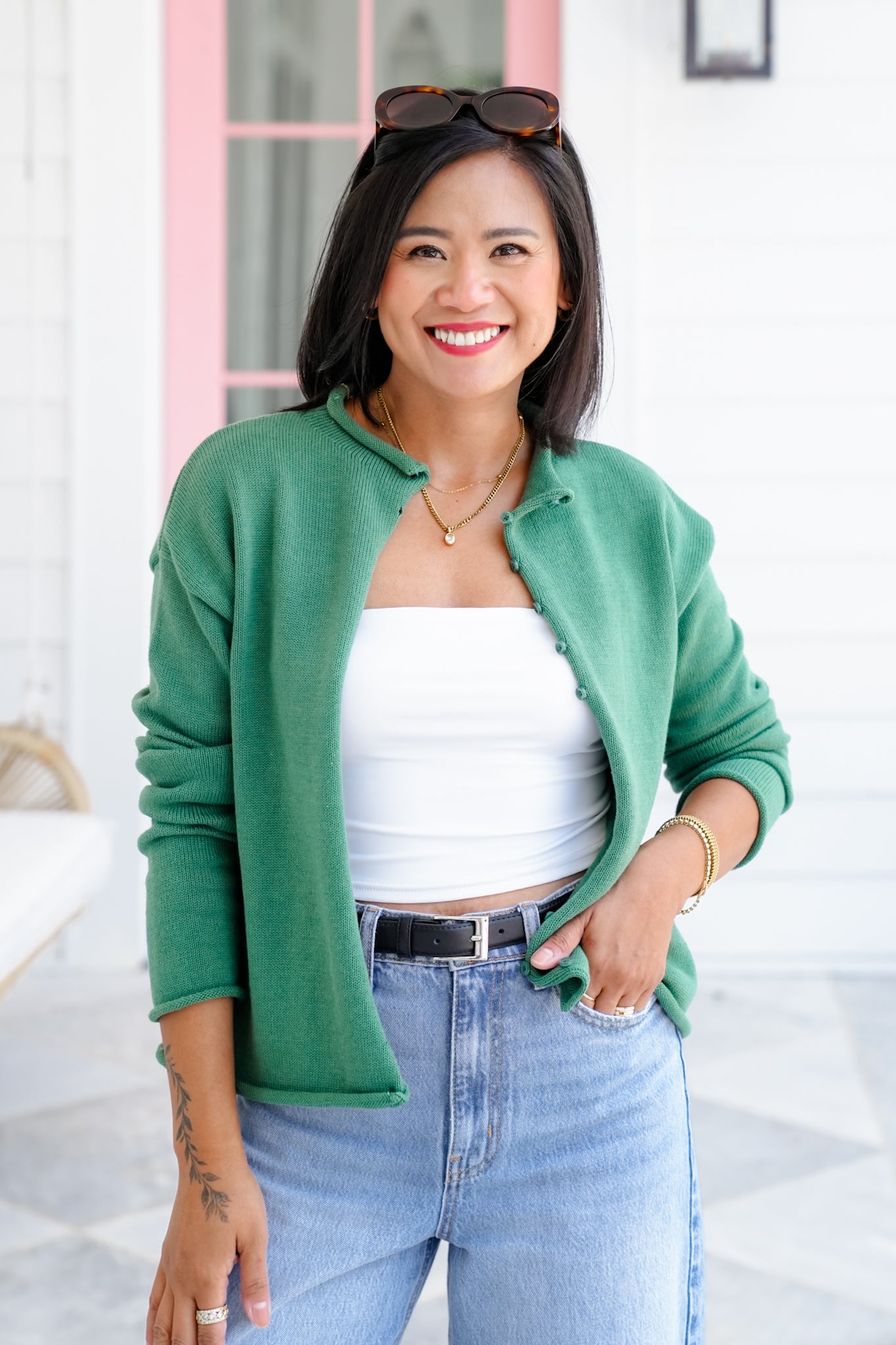 Knitted Long Sleeve Button Down Cardigan Sweater