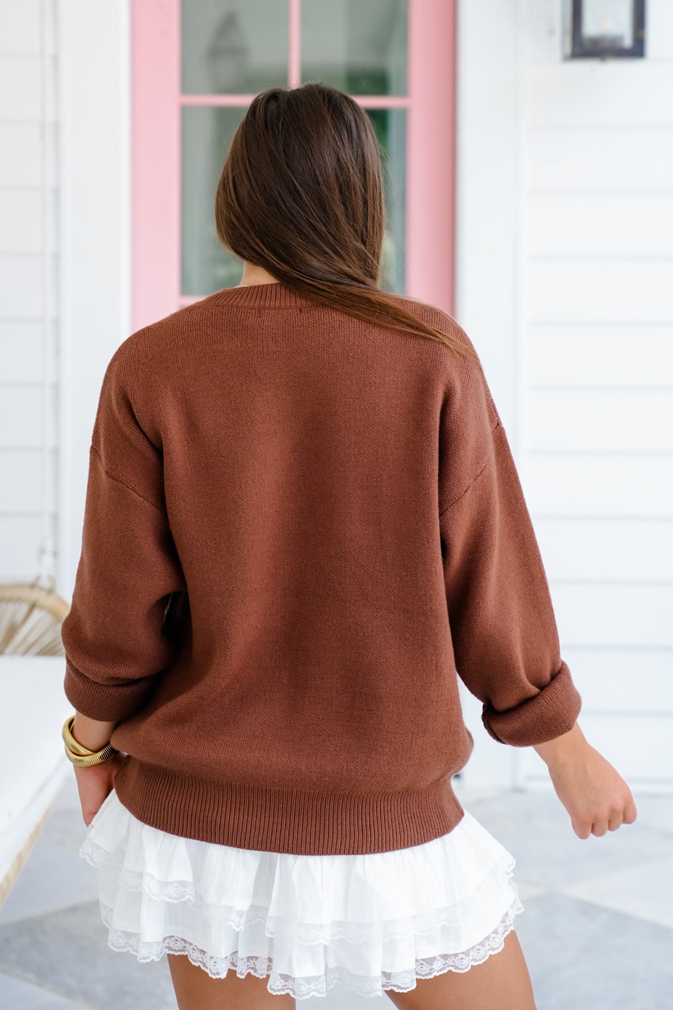 Horse Print Long Sleeve Sweater Top